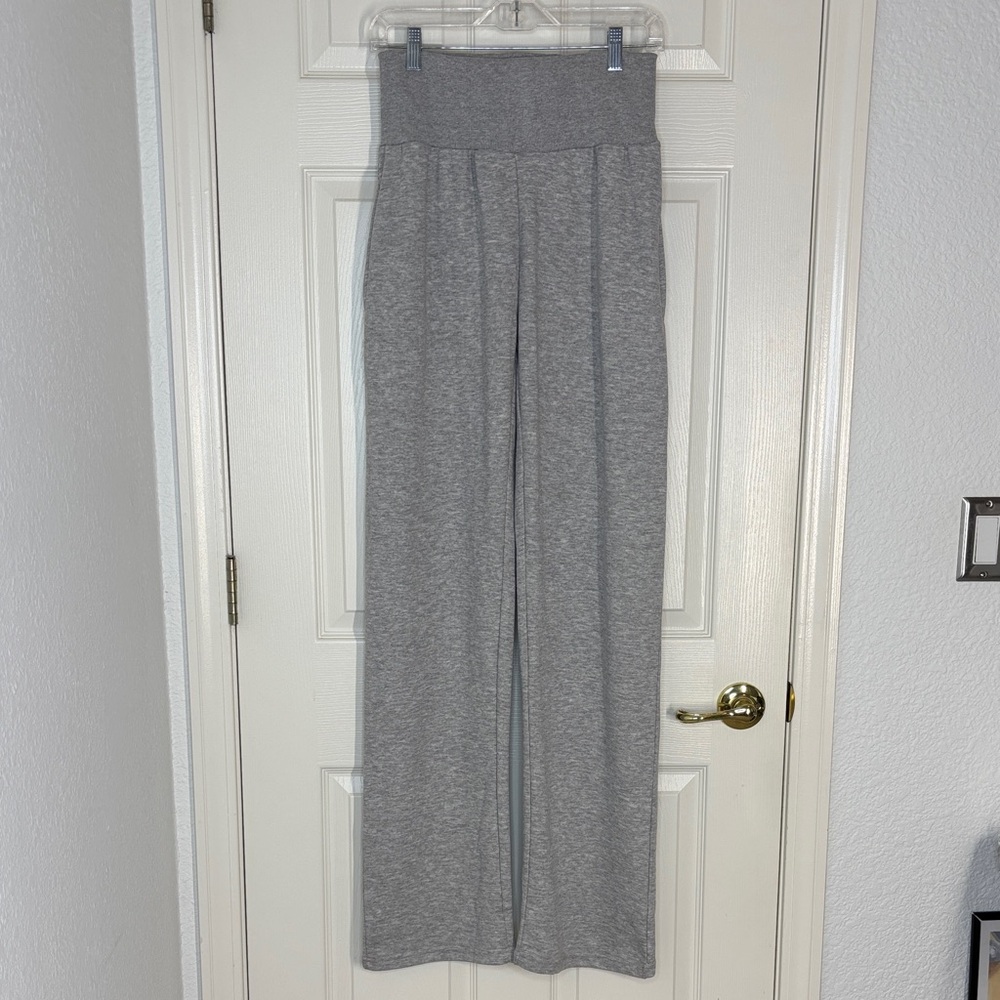 PrettyLittleThing Marl Fold Over Track Pants Gray - Picture 2 of 11